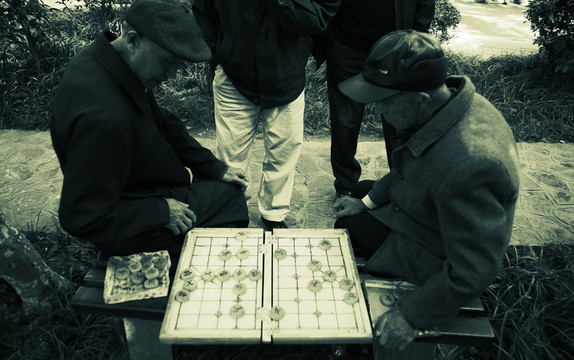 下棋老人舊照片