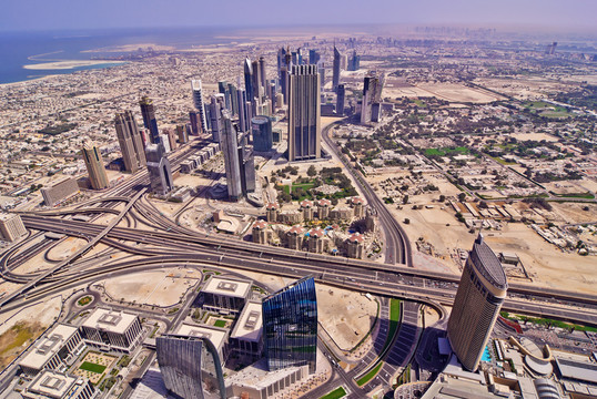 從迪拜的burj khalifa視圖