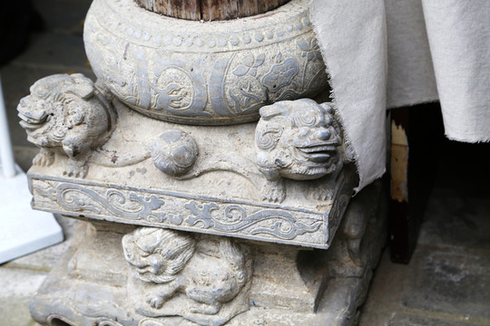唐觀音禪寺古建柱礎 柱礎 柱子