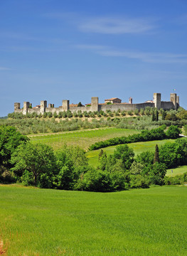 monteriggioni在錫耶納附近的托斯卡納chianti