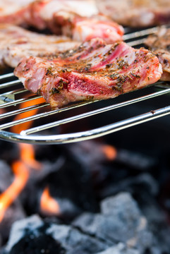 烤架上的肉