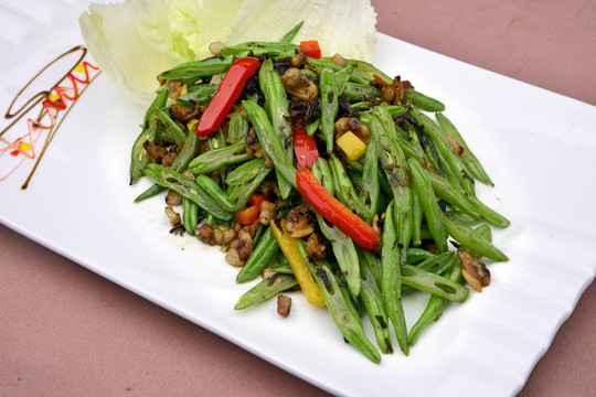 欖菜肉碎四季豆花甲肉
