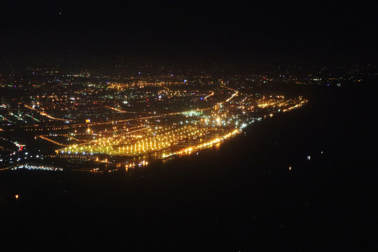 上海浦東 城市夜景 俯瞰