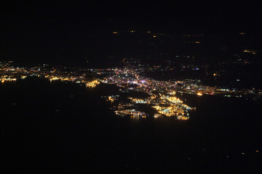 城市夜景 全景 俯瞰 大連