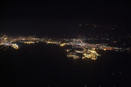 城市夜景 全景 俯瞰 大連