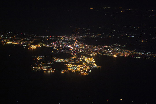 城市夜景 全景 俯瞰 大連