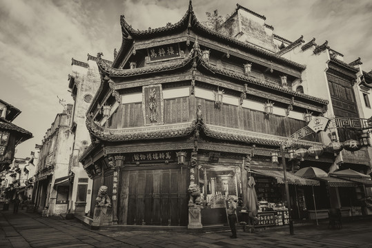 屯溪老街徽派建筑老照片