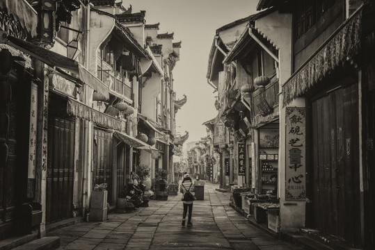屯溪老街徽派建筑老照片