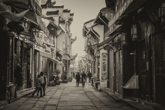 屯溪老街徽派建筑老照片