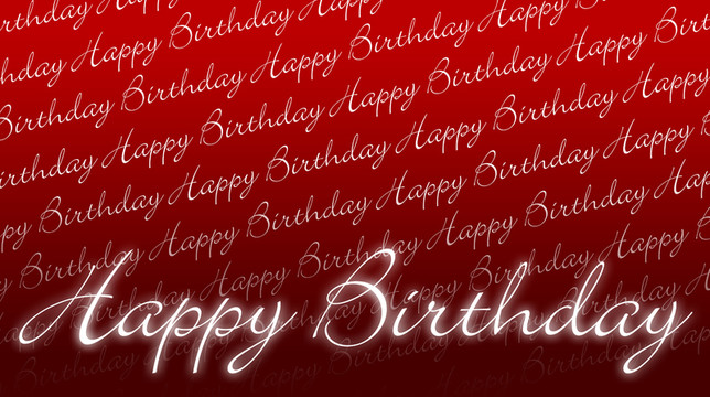 生日賀卡 - 生日快樂紅白色