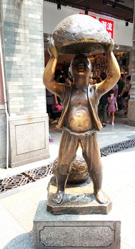 舉石盆 大力士 雕塑
