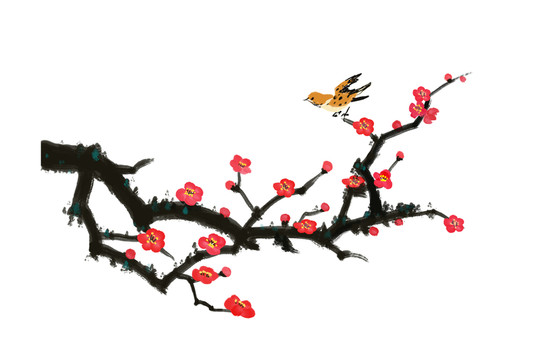 梅花 花鳥圖國畫素材
