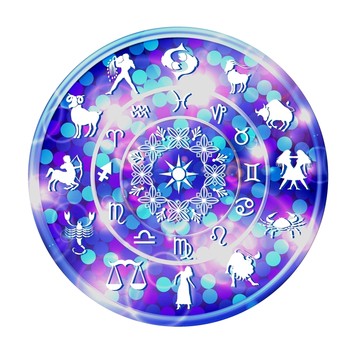 與黃道帶符號的horoskop scheibe