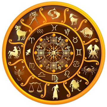 與黃道帶符號的horoskop scheibe
