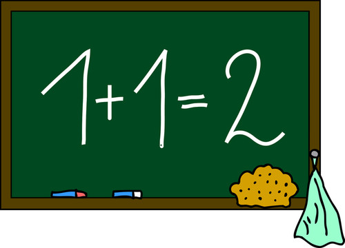 黑板1 + 1 = 2