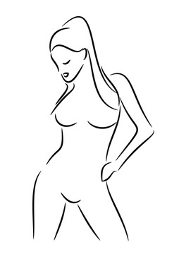 一個美麗的女人的輪廓