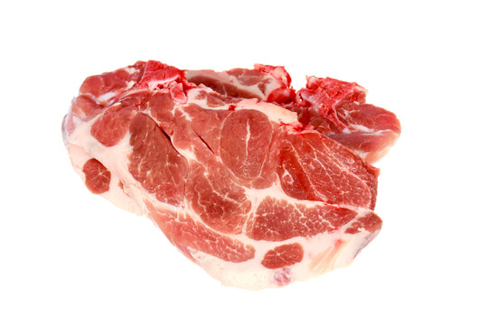 豬肉，生豬排，孤立在白紙上
