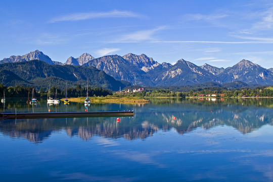 夏天的早晨是forggensee