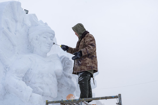 雪雕現(xiàn)場(chǎng)