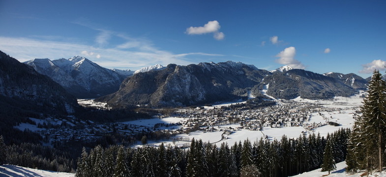 全景，oberammergau冬天