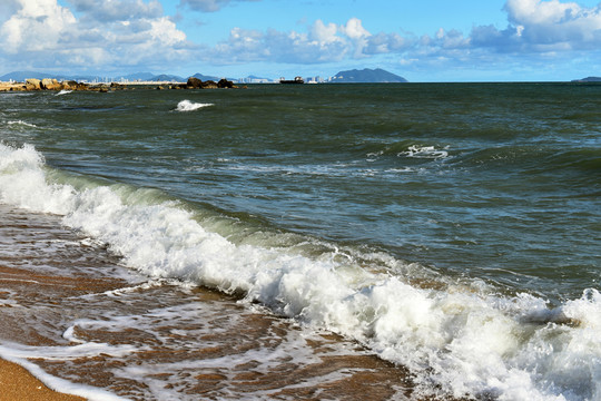 三亞海景 浪花