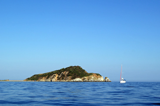索托尼亞與帆船半島的南端 -  halkidiki，希臘