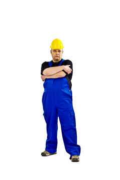有頭保護(hù)的建筑工人