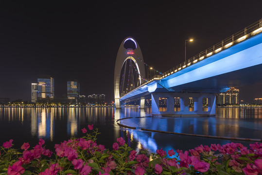 廣州獵德大橋風(fēng)光夜景