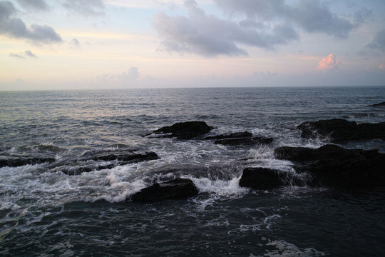 海浪海灘日出朝霞