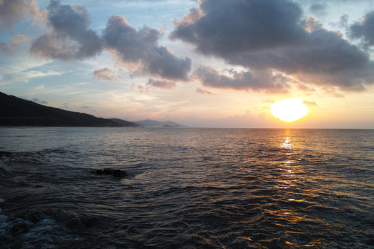 海浪海灘日出朝霞