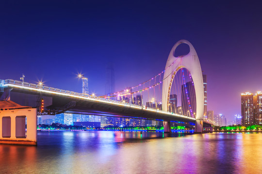廣州獵德大橋夜景