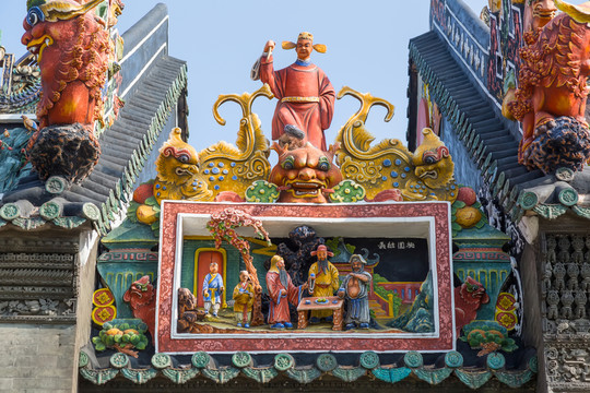 彩色磚雕雕塑