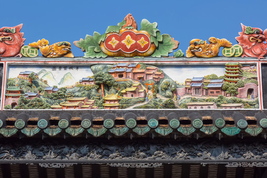 彩色磚雕雕塑