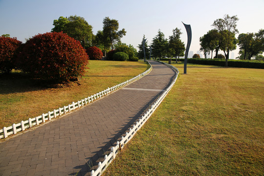 云龍湖公園草地小路