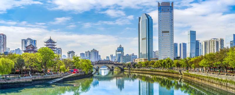 成都錦江安順廊橋全景 大畫幅