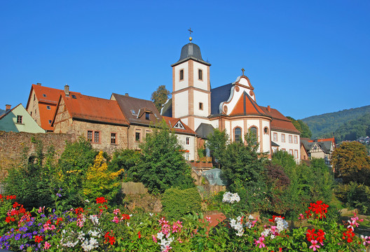 圣心城教堂在四個(gè)城鎮(zhèn)neckarsteinach