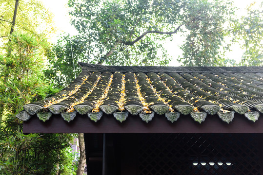 小青瓦古建筑房頂