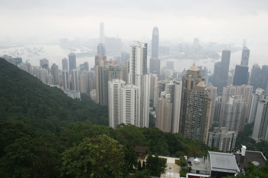 香港天際線從山頂眺望