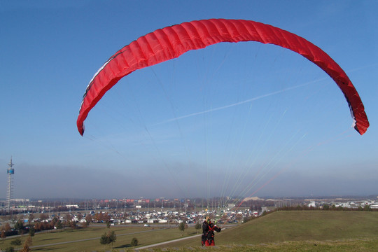 在riemer公園的glitschirmfliegen