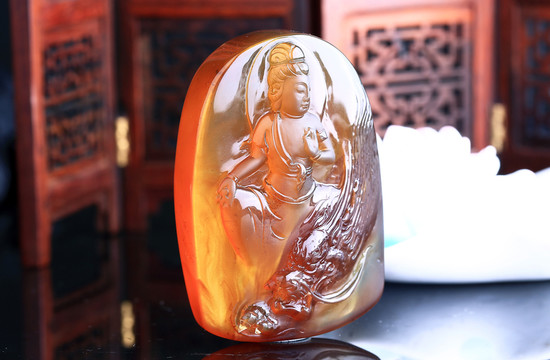 金藍珀 金珀觀音