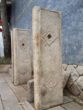 老古雕旗桿石