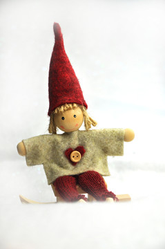 weihnachtsfigur與雪撬
