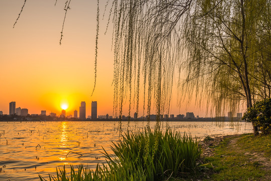 玄武湖黃昏美景
