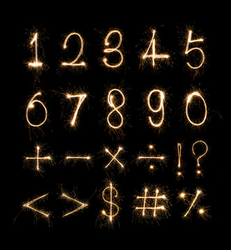 數(shù)學(xué)符號 煙花 阿拉伯數(shù)字