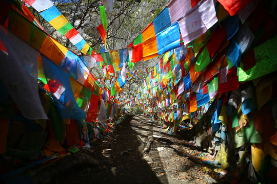德欽雨崩村神瀑