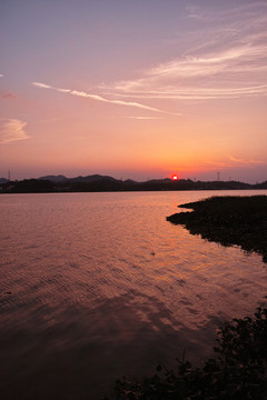 惠州東江黃昏夕陽