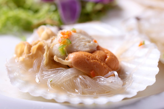 粉絲蒸扇貝 特寫高清大圖