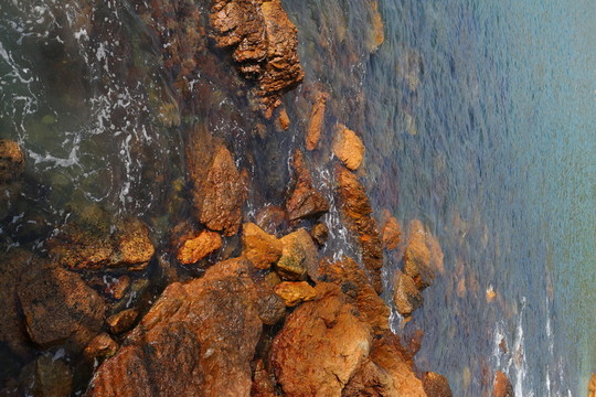 海灘 海水 礁石 石頭
