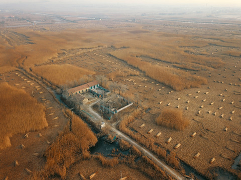 航拍濕地