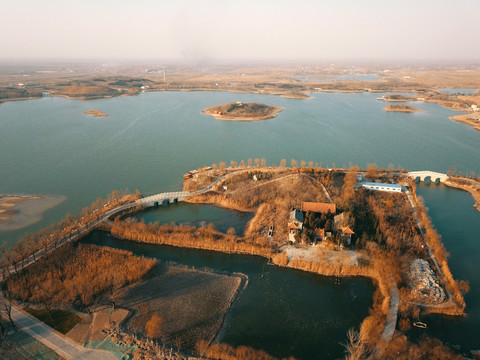 航拍濕地公園